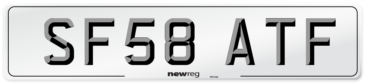 SF58 ATF Number Plate from New Reg